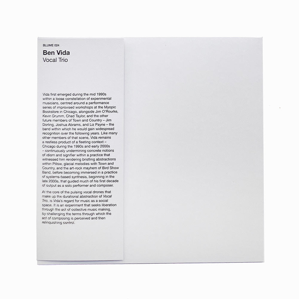 BEN VIDA - VOCAL TRIO [cream vinyl]限定200 Ben Vida - Vocal Trio (LP) - Blume – Oven Universe