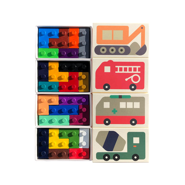Crayon Block Car Set